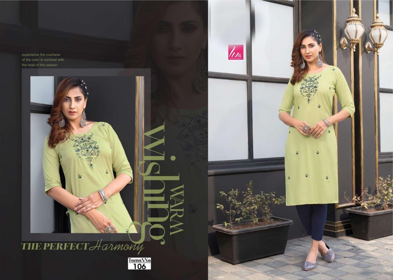 Tamanna 101 Fancy Regular Wear Designer Rayon Kurti Collection